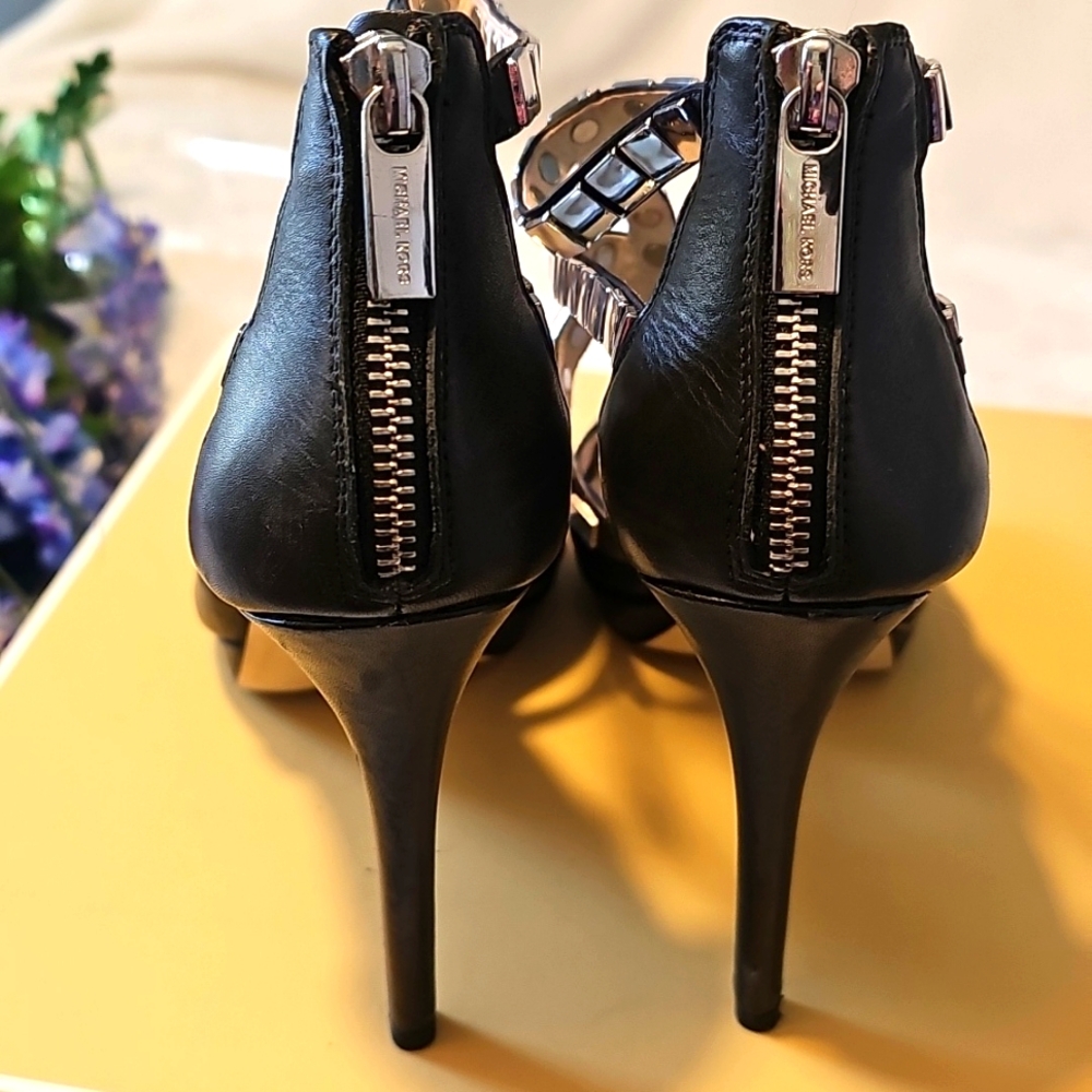 Michael Kors Chantalle Open Toe Studded Heels - Picture 5 of 7